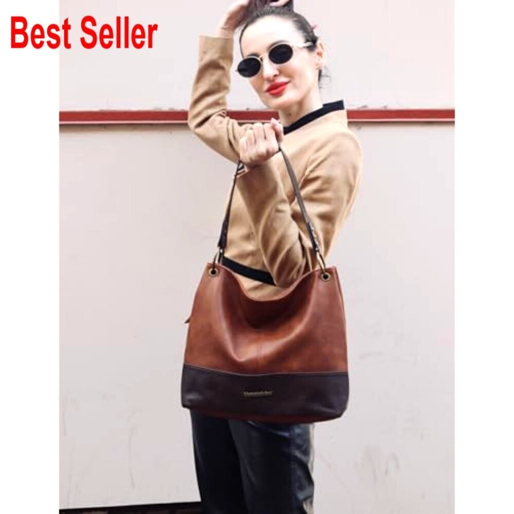 Hobo Bag with Vegan Leather and Zipper Closure for Women - Picture 2 of 7